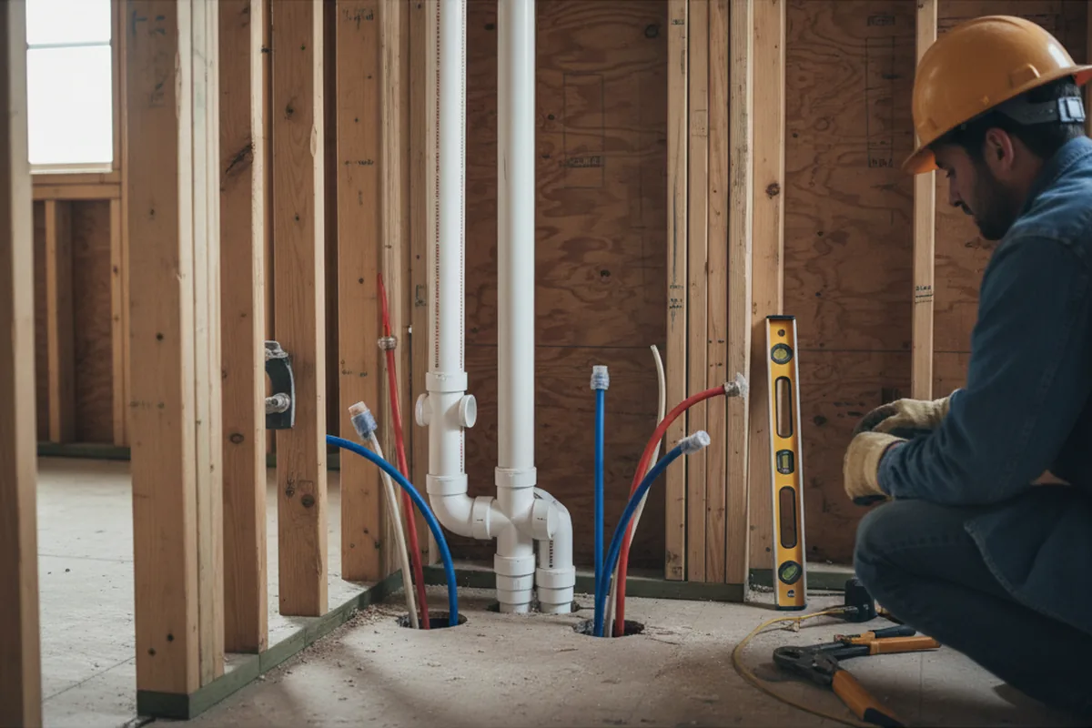 Drain and supply rough-in during Toilet Repair and Installation in Shelbyville